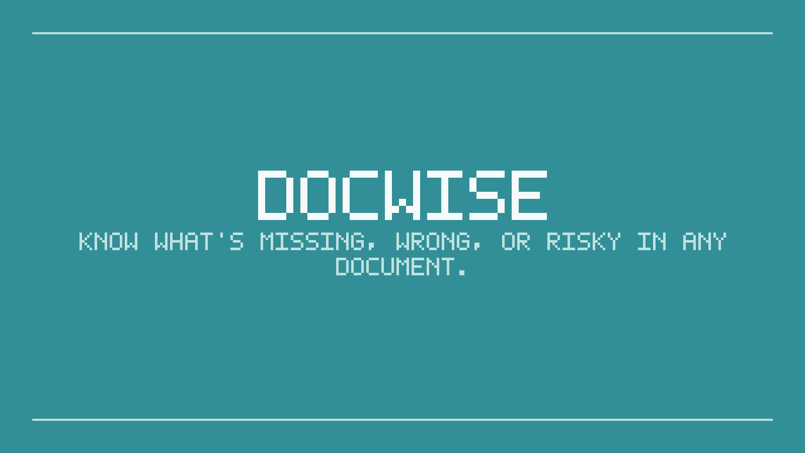 Placeholder card: the DocWise wordmark above the tagline on a teal background
